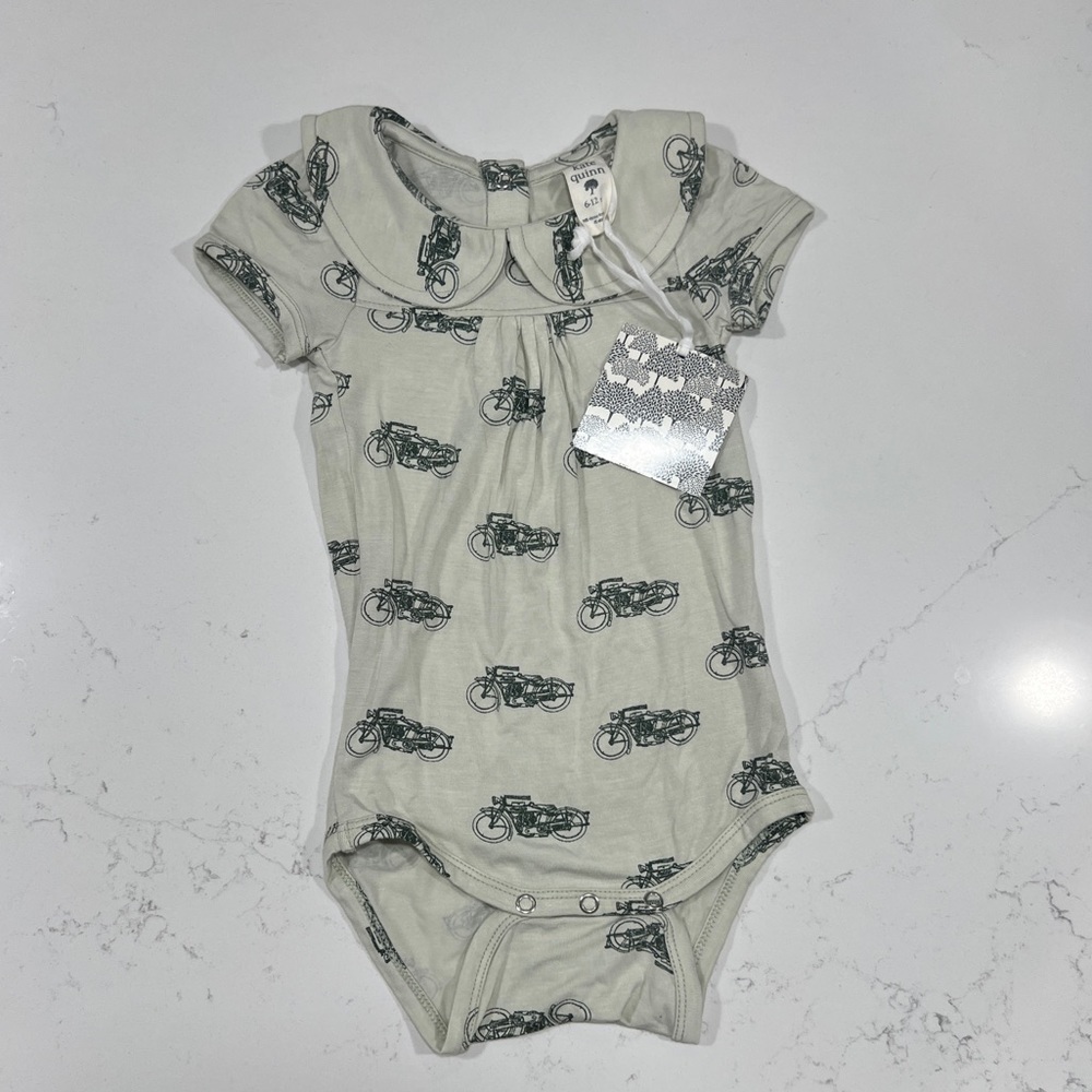 Kate Quinn Short Sleeve Peter Pan Bamboo Bodysuit - 🏍️